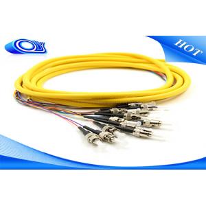 China ST Fiber Optic Pigtail 3 Meters Jacketed 12Pk SM Yellow Jacketed For Multimedia supplier