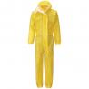 Non Toxic Yellow Disposable Coveralls , Disposable Work Suits Texture Soft