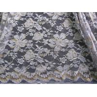 Black Scalloped Metallic Bulk Floral Lace Fabric Eco-Friendly Dyeing CY-LW0060