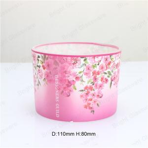 China Fashion wedding decorative glass candle container with decal logo supplier