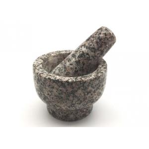 Culinary Stone Mortar And Pestle , Deep Granite Mortar And Pestle Diameter 9 cm