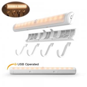 Motion Sensing Wardrobe Lights, Under Cabinet Lightening, Portable 12 LED Emergency Flashlight Night Light Bar with Hook