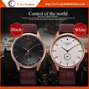 062A Rose Gold Watch Working Subdial Leather Watch Quartz Analog Watches Unisex Men Watch