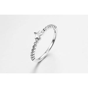 Star Band Rings 925 Silver CZ Rings Stackable Finger Promise Rings
