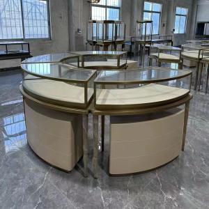 China Custom Modern Jewelry Display Showcase Round Counter Top Cabinet supplier