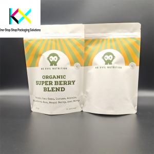 Digital Printed Compostable Packaging Bags White Kraft Paper / PLA Material Biodegradable Packaging Bags