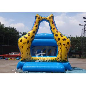 China Little Kids Indoor Blue Mini Giraffe Inflatable Jumper For Party Game supplier