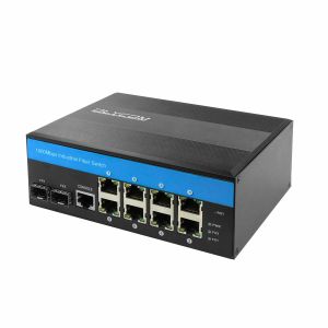 China 産業ギガビットのイーサネットL2はVlan Qos LACP STPのスイッチ8 Xギガビットの港2 X SFPスロット喧騒柵の台紙IP40を管理した supplier