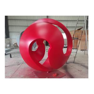 China 2M Red Painted Ball Stainless Steel Sculpture Garden Decoration wholesale