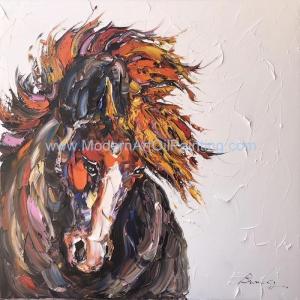 China Abstract Horse Thick Texture Painting Animal Canvas Wall Art supplier