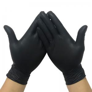 Anti Puncture S-XL Black Sterile Nitrile Gloves For Hands Protection