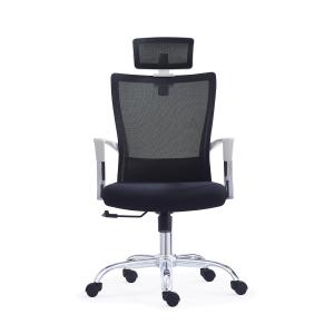 Modern Middle Back Mesh Back Fabric Seat Swivel Office Chair With Headrest