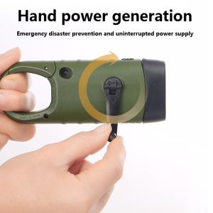 China USB 4W LED Solar Light Portable Hand Cranked Flashlight Emergency Power Bank wholesale