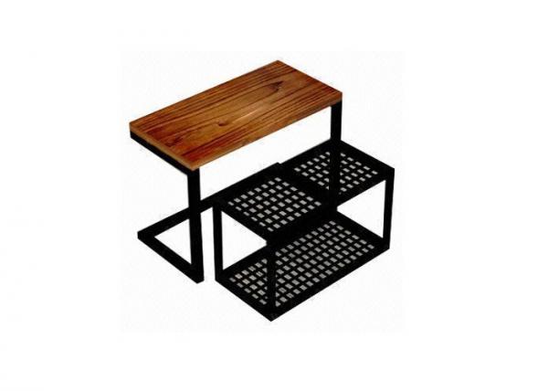 Practical Wood Mobile Nesting Display Tables Space Saving For Shopping Mall