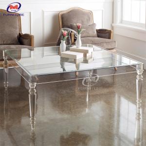 China Modern Home Square Clear Acrylic Side Table Lucite Console Table Furniture supplier