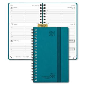 Wirebound Mini Weekly Planner Customized Pacific Blue Soft Cover