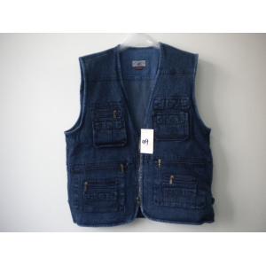 Jeans vest, denim vest, in 100% cotton, S-3XL, denim blue, navy