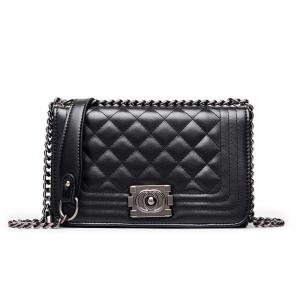 Summer Chain Crossbody Bags Plaid Pu Leather Square Handbags For Ladies