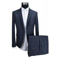 China Navy Business Navy Blue Tailored Suit Zipper Fly Pant Closure Type Two Buttons on sale