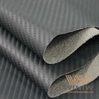China Carbon Bags Vegan Leather 0.7mm Textured Embossed Leather Sheet For Car on sale