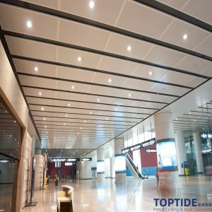 China Double Hook Acoustic Sound Perforated Metal NRC 0.8 Aluminium / Steel Suspended Metal Ceiling Tiles wholesale
