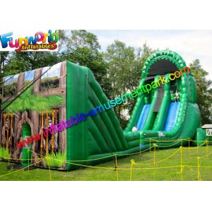 China Green Forest Inflatable Slide Zip Line Crazy With 21L x 6W x 11H Meter supplier