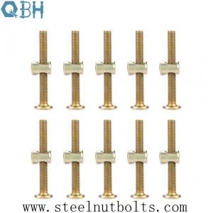 China DIN Length 50mm M6 Carbon Steel Connector Bolts  with nuts For Furniture supplier
