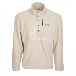 Men's 1/2 Snap Up Mock Neck Fleece Pullover With Side Pockets