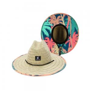 China Round Beach Patch Straw Hat For Tropical Fishing Eco Friendly supplier