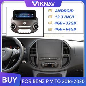 Double Din ABS Mercedes Benz Radio Stereo For Vito 2016 To 2020