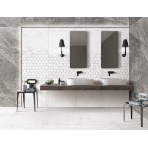 Carrara White Marble Porcelain Tile , Kitchen Living Room Wall And Floor Tiles