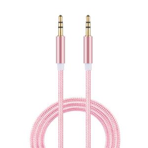 China Phone Car Speaker MP4 3.5MM Audio Cable Nylon 1m Aux Cable For Headphones supplier