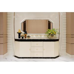 Storage Cabinet French Style Marble Top Black And White Dining Room Sideboard
