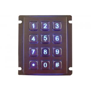 China Industrial Vandal Resistant Keypad Panel Mount Numeric Backlit 12 Keys IP67 Waterproof supplier
