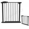 ASTM Childproof Black Metal Stair Gate , Sturdy Baby Gates For Stairs
