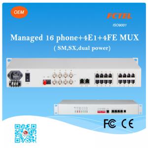 China Managed 16 Phone SNMP 4E1 4FE SM SX (FXS/FXO) POTS Fiber Optic Multiplexer wholesale