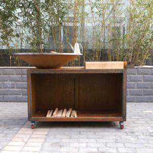 China 2-3 People 133cm Steel BBQ Grill CE Corten Charcoal Burning Bbq supplier