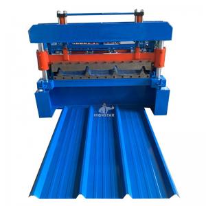 China Automatic 0.3mm-0.6mm R Panel Roll Forming Machine PBR Roof Panel Machine supplier