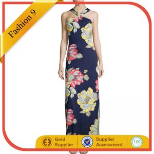 Floral-Print Maxi Halter Dress maxi dress