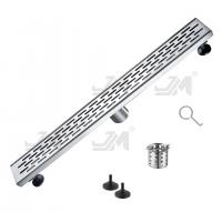 China OEM Linear Shower Floor Drain With Hair Strainer Satin Polished Finish on sale