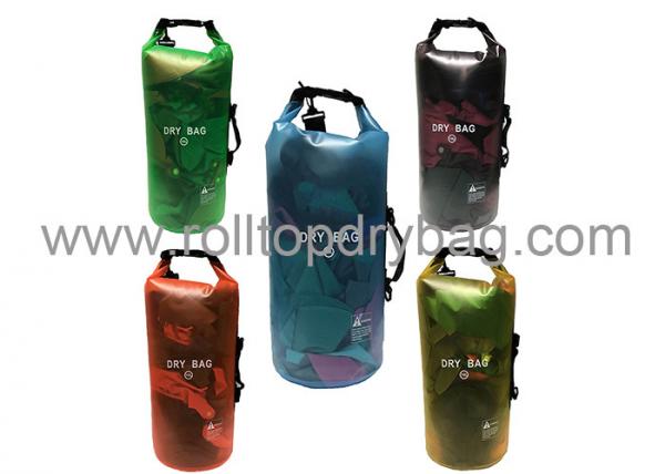 10l Black Roll Top Dry Bag 0.3mm Adjustable Trasparent Pvc Material 19 X 56 Cm