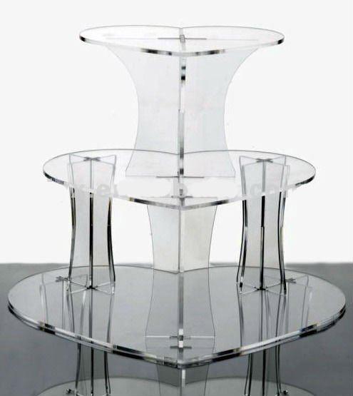 3 tiers acrylic cake display stand with heart shape