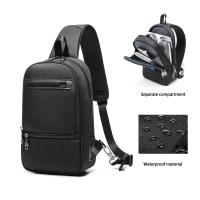 China OEM ODM Lightweight Waterproof Crossbody Bag Mens Sling Backpack With Usb Port on sale