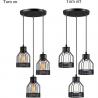 Industrial Vintage Pendant Lamps 3 X 40 W / Metal Caged Vintage Hanging Pendant