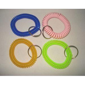 China Wrist coil key chain ring holder flexible expandable stretchy coil wrist band w/key ring supplier