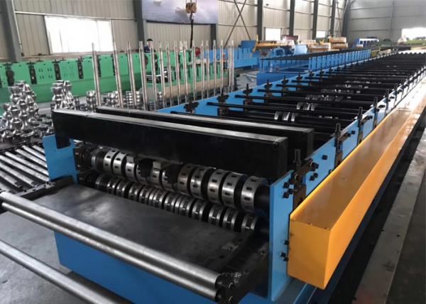 Metal Deck Floor With Ribs Roll Forming Equipment PLC Control With Touch Screen