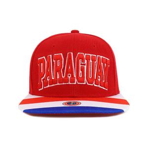 China Adjustable 100% Cotton Sports Red Flat Brim Snapback Hats 3D Embroidery Custom Symbol supplier