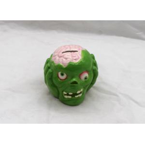 China Green Skull Style Kids Ceramic Bank Dolomite For Halloween Promotional supplier