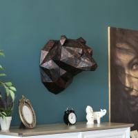 China Geometric Bear Head 3d Metal Sculpture Home Decorative on sale
