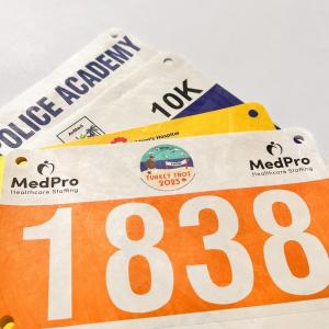 China Customized Marathon Running Digital Bib Number Screen Printing Method Made with Tyvek Material wholesale